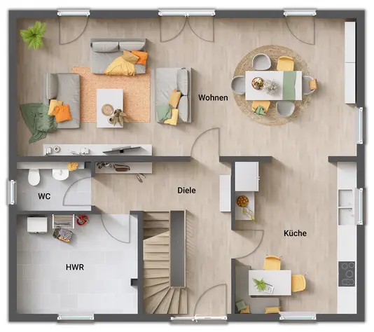 Grundriss Einfamilienhaus Mitwachshaus Flair 148